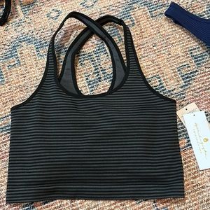 Spiritual Gangster  stripe Athena Seamless Tank *NWT